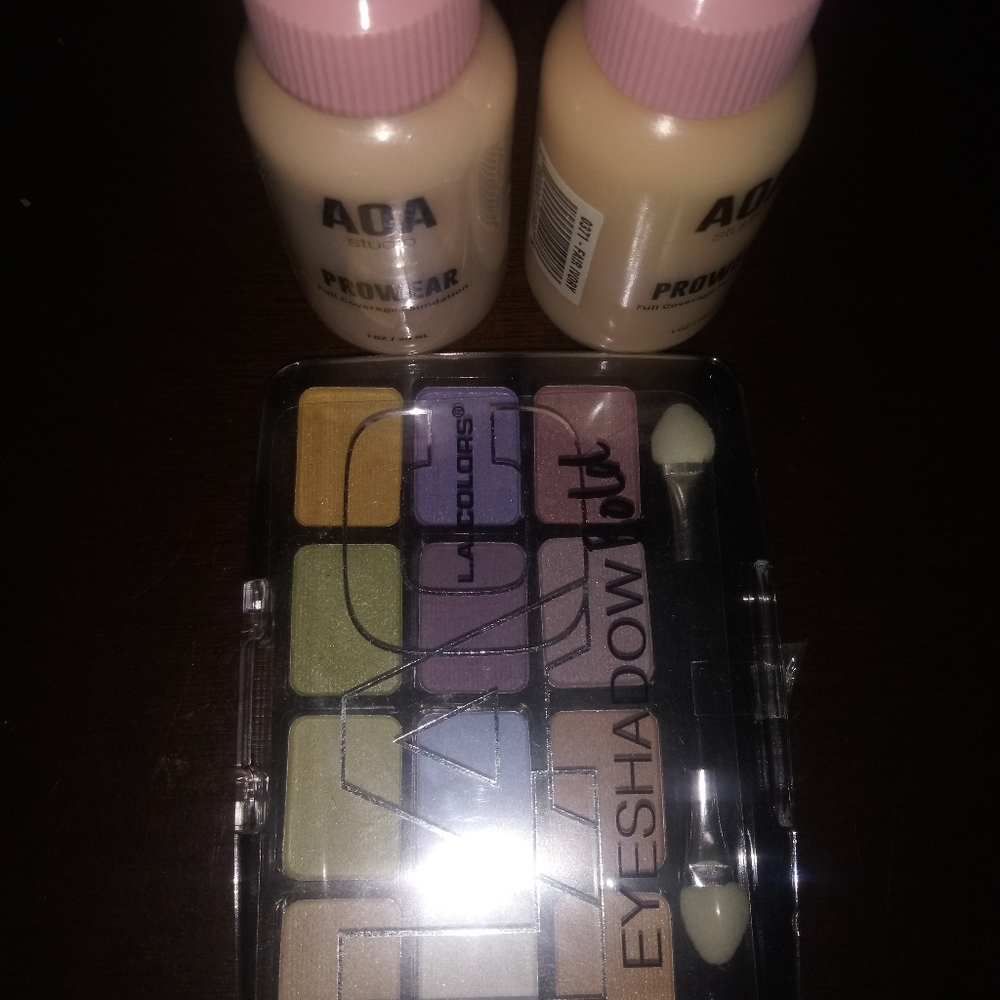 L.A colors eyeshadow and two AOA foundation